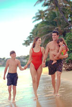 Picture of family walking on the beach